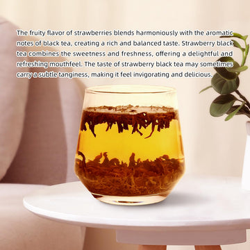 Hanfangling Strawberry Black Tea, 100% Natural Loose Leaf, Blend Of Strawberry Fruit Flavor And Black Tea Aroma,1.76Oz