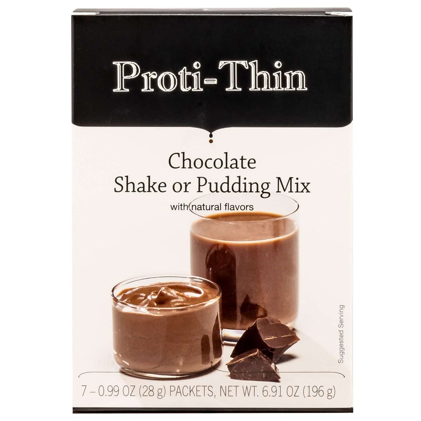 Proti-Thin High Protein Creamy Chocolate Pudding/Shake Mix, 15g Protein, Low Calorie, Low Carb, Low Sugar, No Gluten Ingredients