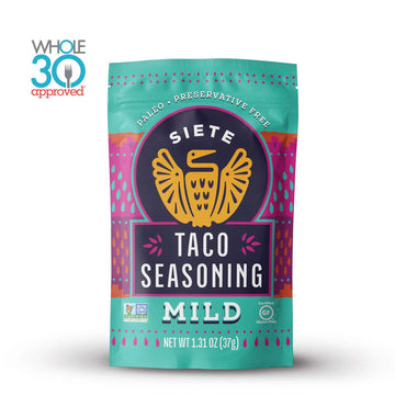 Siete Taco Seasoning Mix Pack | Whole 30 Approved | Paleo | Preservative Free | Gluten Free | Vegan | 3 Mild, 3 Spicy (Pack Of 6)