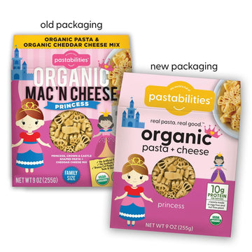 Pastabilities Organic Pasta Mac And Cheese For Kids - Princess Shaped - Princess, Castle, & Crown Fun Theme, Non-Gmo Natural Whe