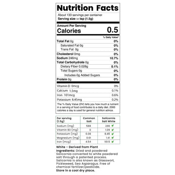 SaltWise Low Sodium Salt Substitute, Plant-Based Mineral Salt, Vegan, 7.05 oz (Pack of 2)