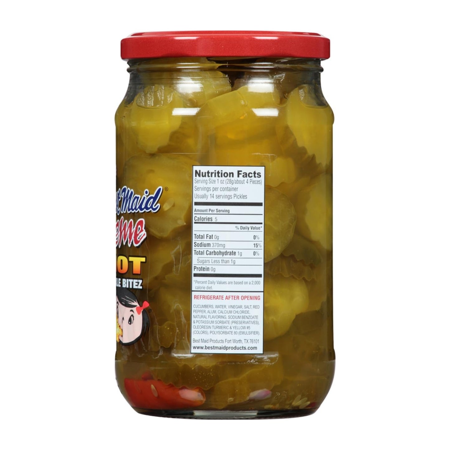 Best Maid Products 4 Pack Glass Jars - Dill, Kosher, Garlic Bites, Habanero Chips & Xtreme Hot Pickles