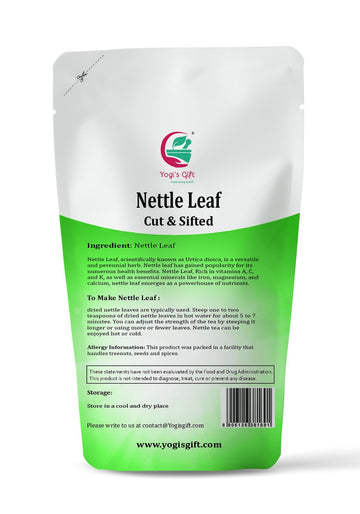 Nettle Leaves Dried 4 Oz | Nettle Leaf Tea | Cut And Sifted | Stinging Nettle Herb Bulk | Non- Gmo, Ethically Sourced | By Yogi'