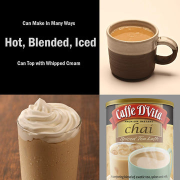 Caffe D'Vita Spiced Chai Latte Mix - Chai Tea Latte Powder Mix, Gluten Free, Chai Tea Powder, No Cholesterol, No Hydrogenated Oi