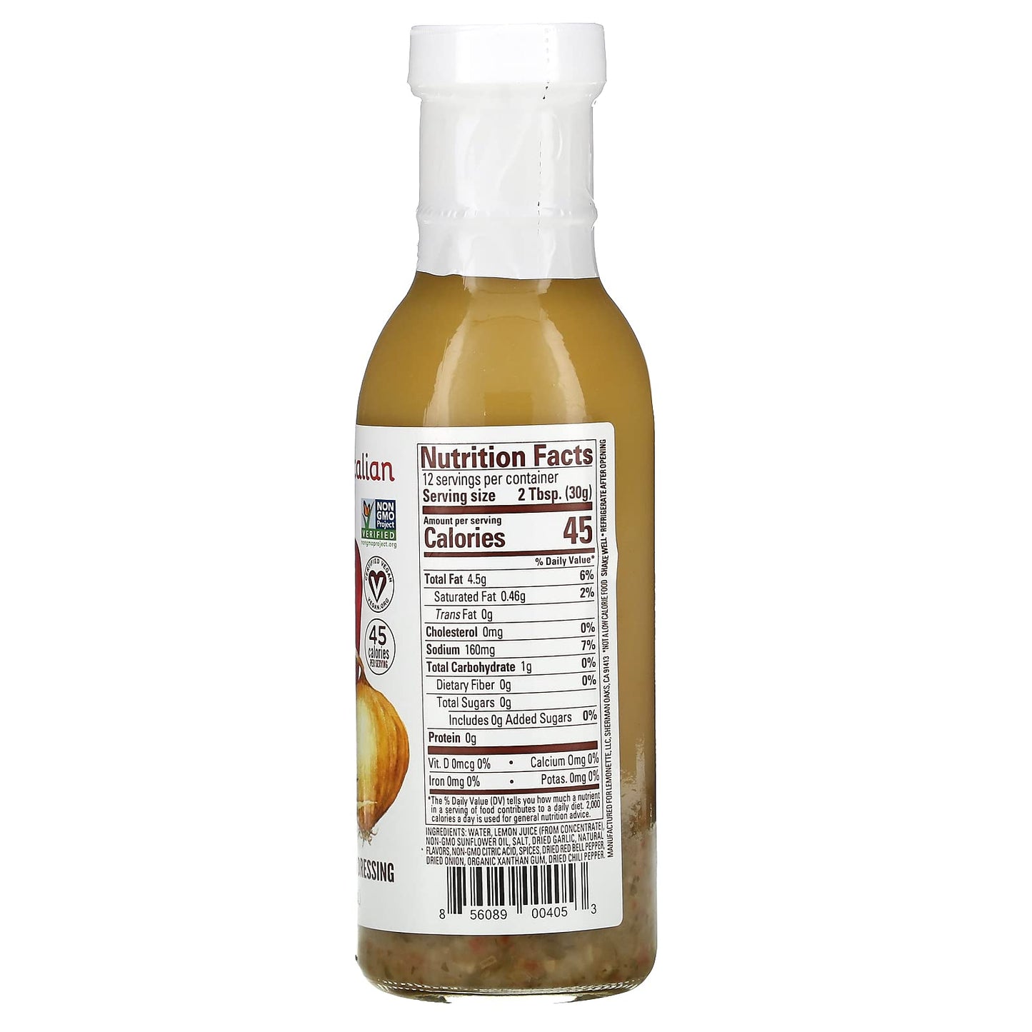 Lemonette Sugar Free, Low Cal, Low Fat Salad Dressing: Mediterranean Variety Pack (3) 12 Oz Bottles - Keto, Gluten Free, Vinegar