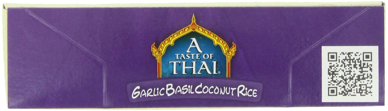 A Taste of Thai Garlic Basil Rice - 6.7oz Pack of 6 Heat & Eat Instant Jasmine Rice Flavored with Classic Thai Spices | Gluten-F