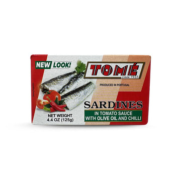 4 Packs Tome Sardines (In Tomato Sauce w/ Olive Oil & Chili) 125g Ea