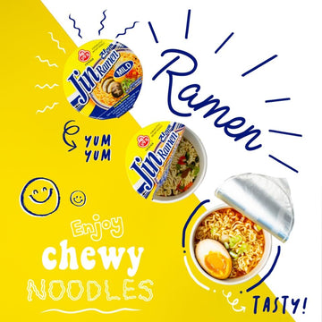 Ottogi JIN RAMEN MILD Instant Noodle Cup, Rich Flavor, 6 Bowls, 110g Each, Microwave Safe
