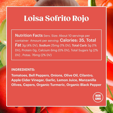 Loisa Cooking Sauce, Vegan Non-GMO Sofrito Rojo, No MSG, 12 Ounce Two Pack