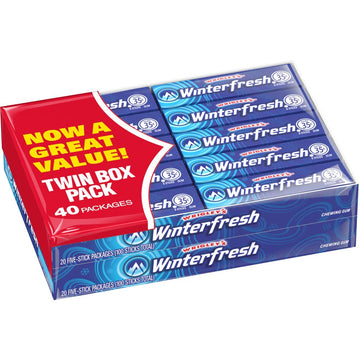 WRIGLEYS WINTERFRESH Chewing Gum Bulk Pack, 5 Stick (Pack of 40)