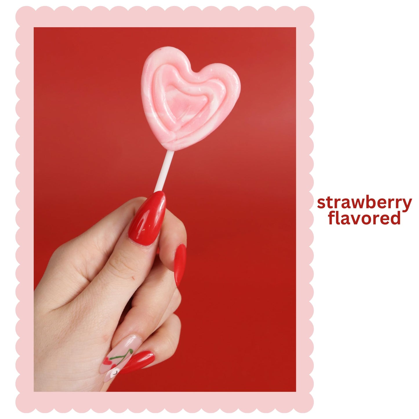 Sweetzo Swirl Lollipops, Strawberry Flavored, 24 Individually Wrapped Suckers, 15.6 cm x 6.1 cm x 18 cm, Pink Heart