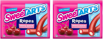 SweeTARTS Soft & Chewy Ropes Candy, Cherry Punch, 9 Ounce (Pack of 2)