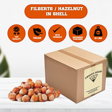 Presto Sales Filberts Hazelnuts Raw In Shell, 10 Pound Bag, Fresh from Oregon
