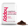 Happy Coffee Medium Roast Ground Coffee, 12 Oz., Notes Of Berries & Optimism, Recyclable Container, Grown & Harvested In Brazil