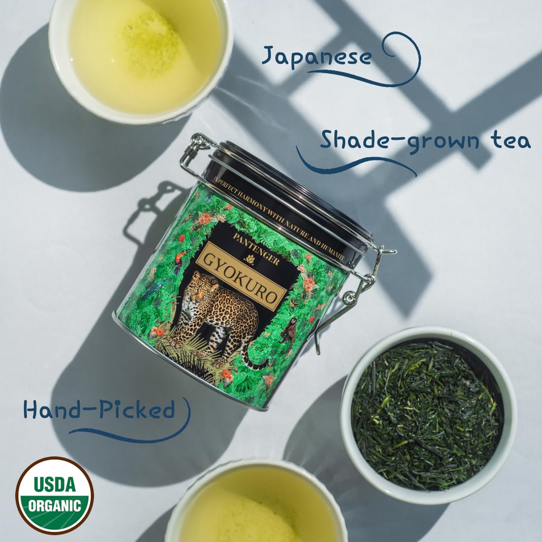 Organic Gyokuro Loose Leaf Green Tea - 3 OZ - Shaded First Flush | USDA & JAS Organic by Pantenger