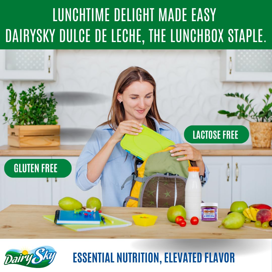 Dairysky Dulce De Leche No Added Sugar - 5.3 Oz Made With Real Milk,Erythritol & Stevia, Gluten-Free - Milk Based Caramel - Perf