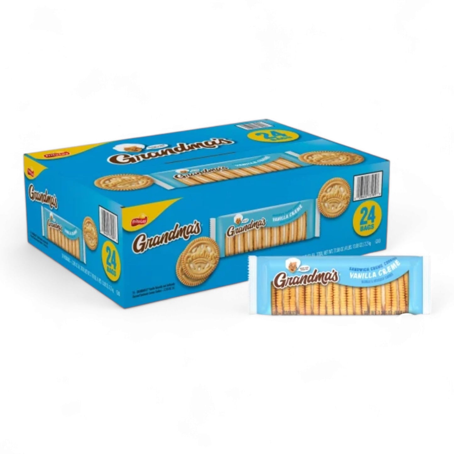 Grandma- Vanilla Creme Sandwich Cookies Snack Packs - 24 Pack / 240 Total Cookies (Custom bundled by MOOCHI)