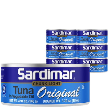 Sardimar Chunk Light Tuna ( Original - Pack of 6 ) - Ready to eat meals in can