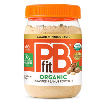 PBfit All-Natural Organic Peanut Butter Powder, Powdered Peanut Spread from Real Roasted Pressed Peanuts, 7g of Protein, 8 Ounce