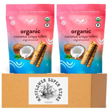 Generic Ava Organics - Coconut Crispy Rollers - Original (Family Size - 14.1 oz bag) (2 pack)