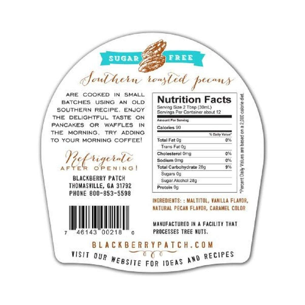 Blackberry Patch Syrup Roasted Pecan No Sugar Added, 12 Ounce