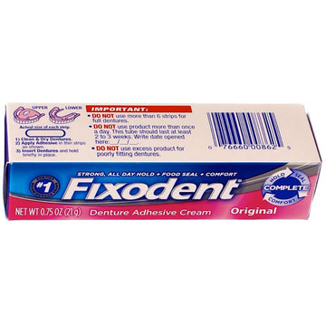 Fixodent Denture Adhesive Cream Original 0.75 Oz (Pack Of 8)