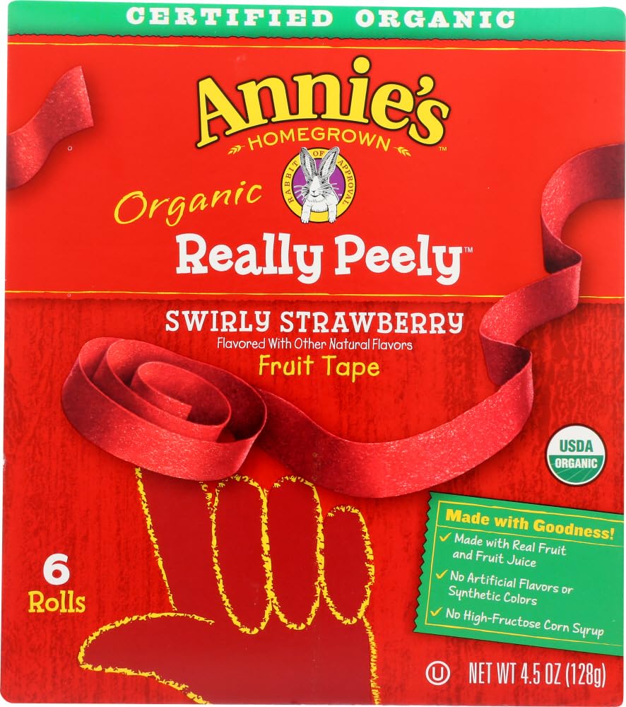 Annie'S Homegrown Fruit Snk,Og2,Peely Straw 4.5 Oz (Pack Of 12)12
