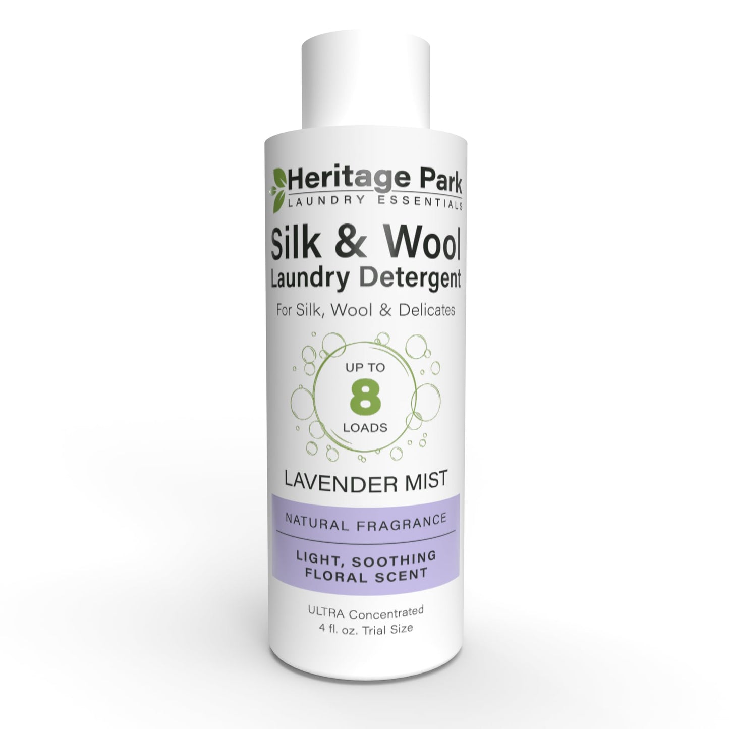 Heritage Park Silk & Wool All-Natural Lavender Mist Scent, Ph-Neutral Laundry Detergent - Enzyme-Free, Concentrated Up To 128 Lo