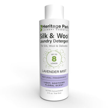 Heritage Park Silk & Wool All-Natural Lavender Mist Scent, Ph-Neutral Laundry Detergent - Enzymes-Free, Ultra Concentrated (4 Fl