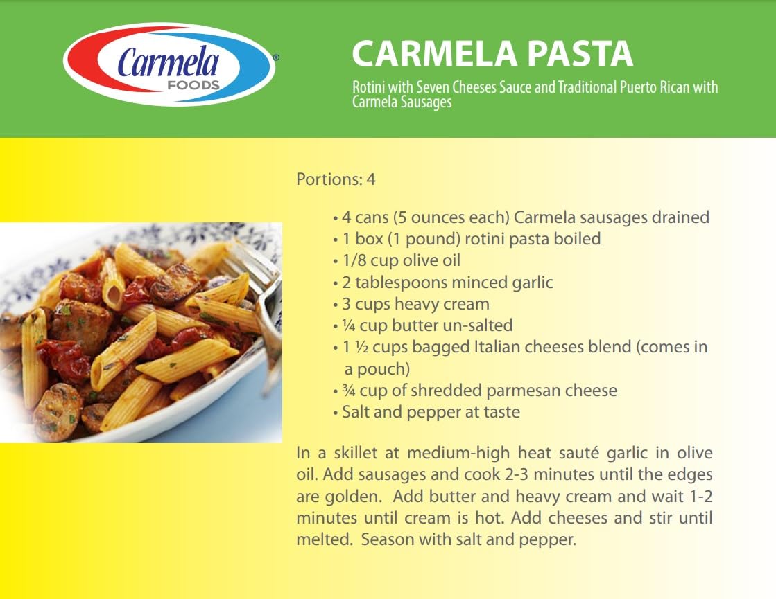 Carmela Chicken Sausage And Bouillon, Natural Smoke Flavor, 5 Oz (Pack Of 8)