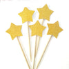 Glitter Little Star Cupcake Toppers Gold Party Cupcake Decorations for Party Dessert Decorations Topper, Pack of 50