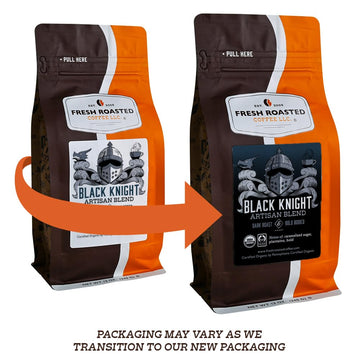 Fresh Roasted Coffee Organic Black Knight Dark Roast Whole Bean 12 oz Fair Trade Kosher