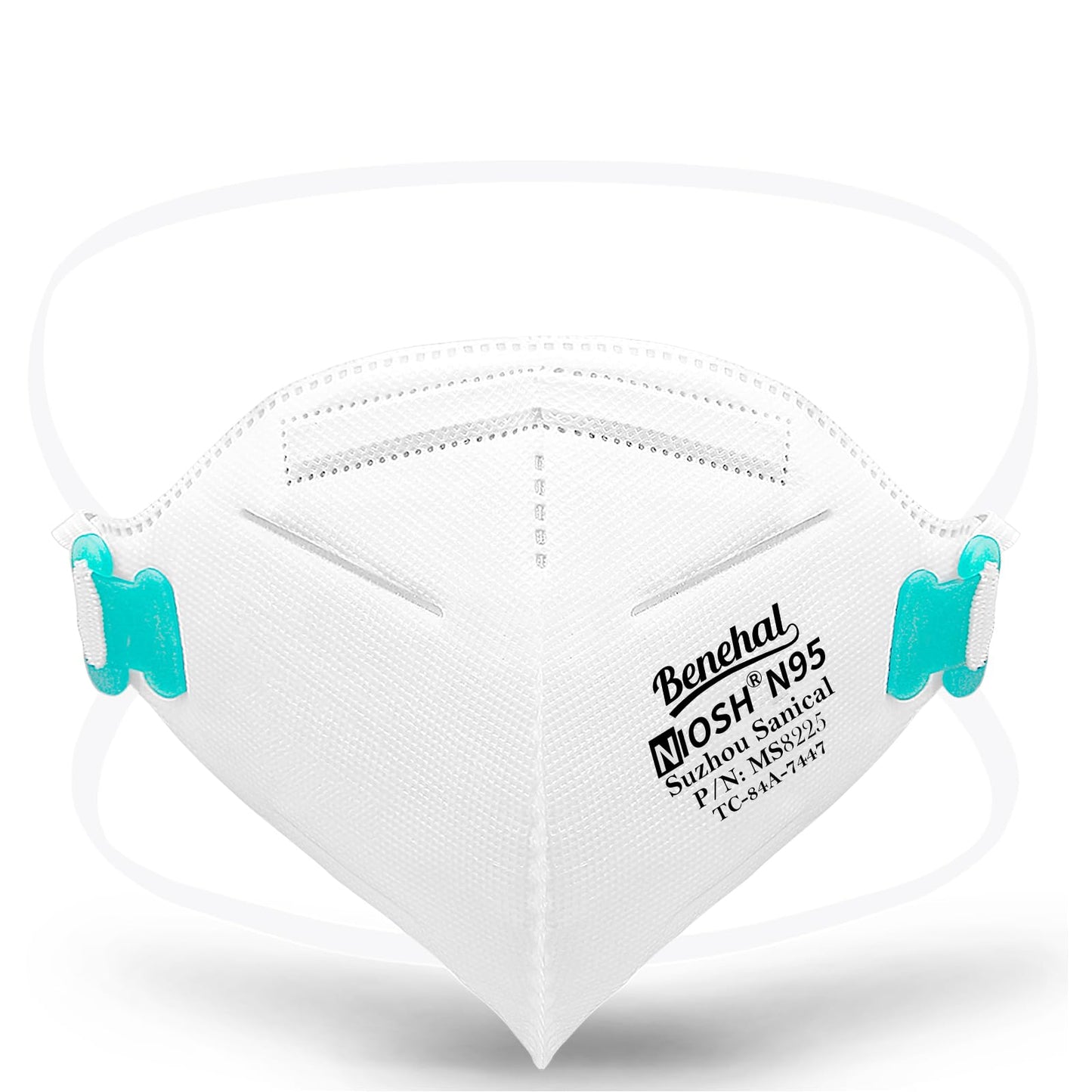 Benehal Niosh Approved N95 Mask Particulate Respirators, Pack Of 25 N95 Face Masks, Individually Wrapped,White