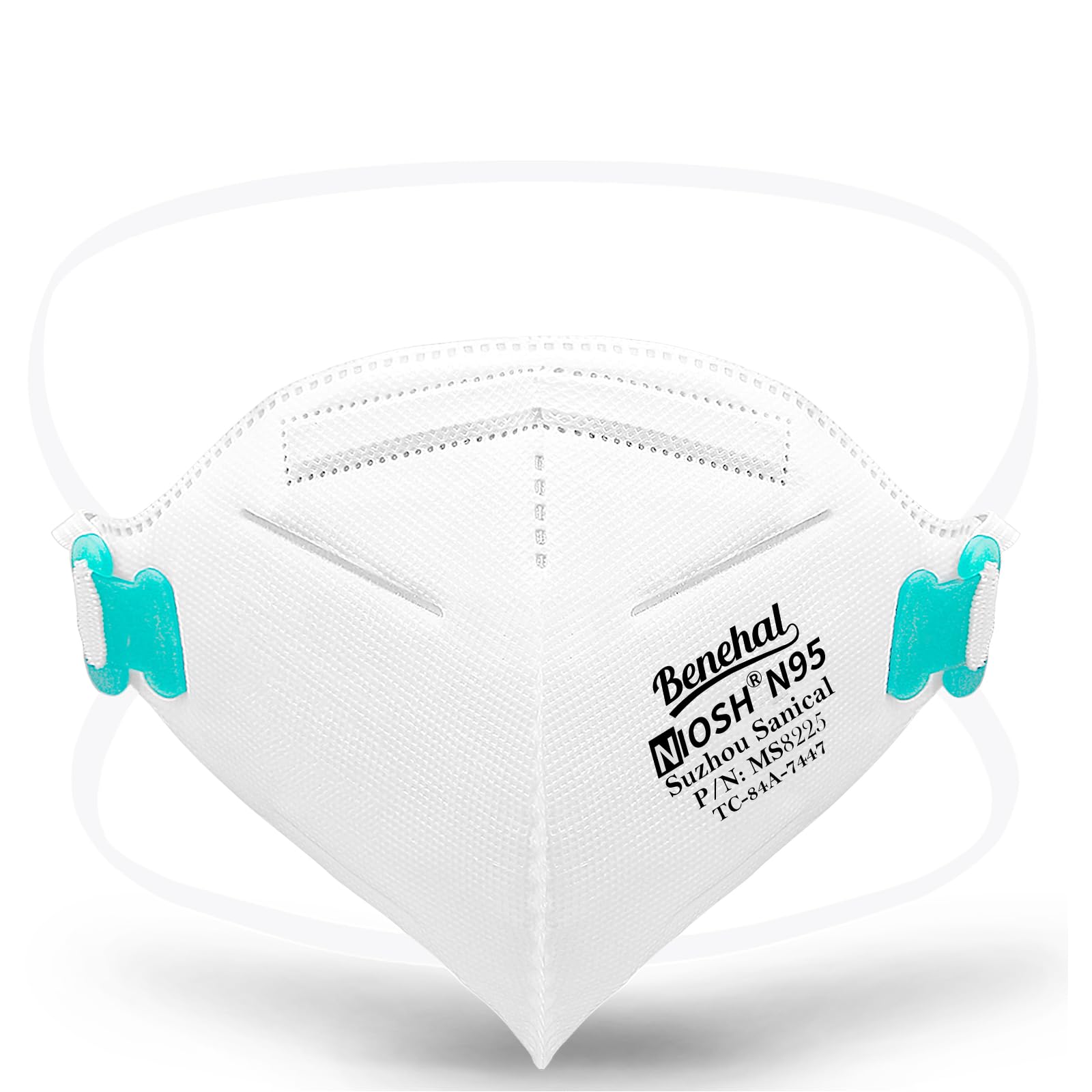 Benehal Niosh Approved N95 Mask Particulate Respirators, Pack Of 25 N95 Face Masks, Individually Wrapped,White