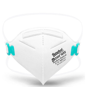 Benehal Niosh Approved N95 Mask Particulate Respirators, Pack Of 25 N95 Face Masks, Individually Wrapped,White