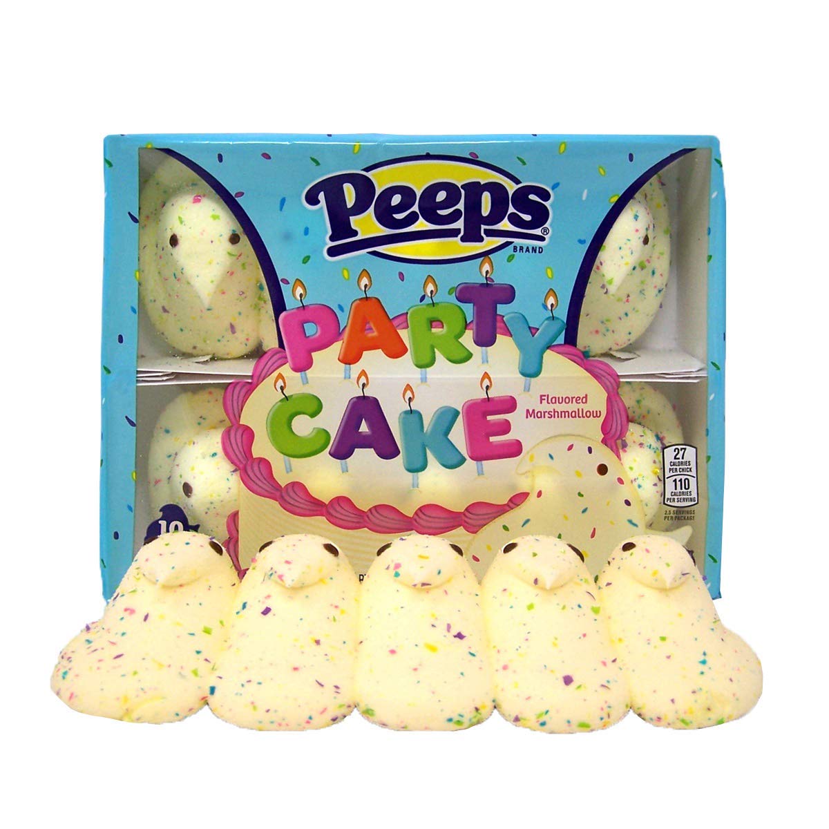 Party Cake Flavored Peeps Marshmallow Easter Basket Stuffer And Baking Decoration, 3 Ounces, Pack Of 2