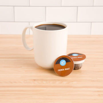 Happy Belly French Roast Compostable Coffee Pods, Dark Roast, Compatible with K-Cup Brewer, 96 Count