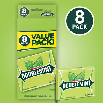 WRIGLEY S DOUBLEMINT Gum Bulk, Chewing Gum, 6 Value Packs (48 Packs Total)