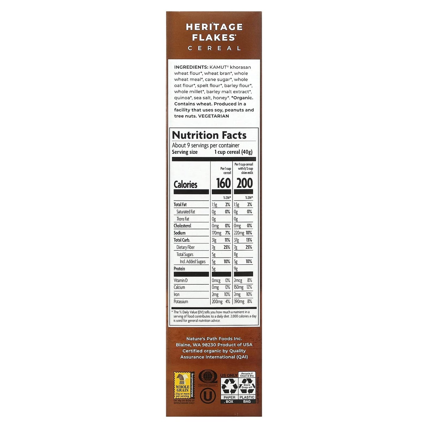 Nature'S Path, Cereal Heritage Flakes Organic, 13.25 Ounce