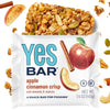 The YES Bar Apple Cinnamon Crisp - Plant Based Protein Snack Bar, Vegan, Gluten Free, Low Sugar, 1.4 oz, Light Brown