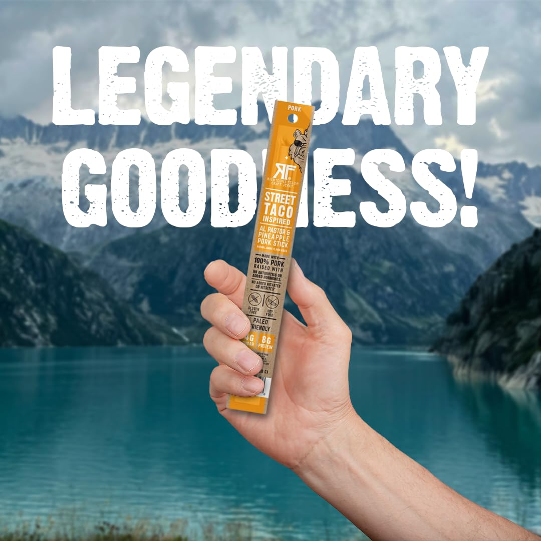 Righteous Felon Meat Sticks | 100% Pork Sticks | Gluten Free & Keto Meat Sticks | Low Sugar & High Protein Pork Sticks | Healthy