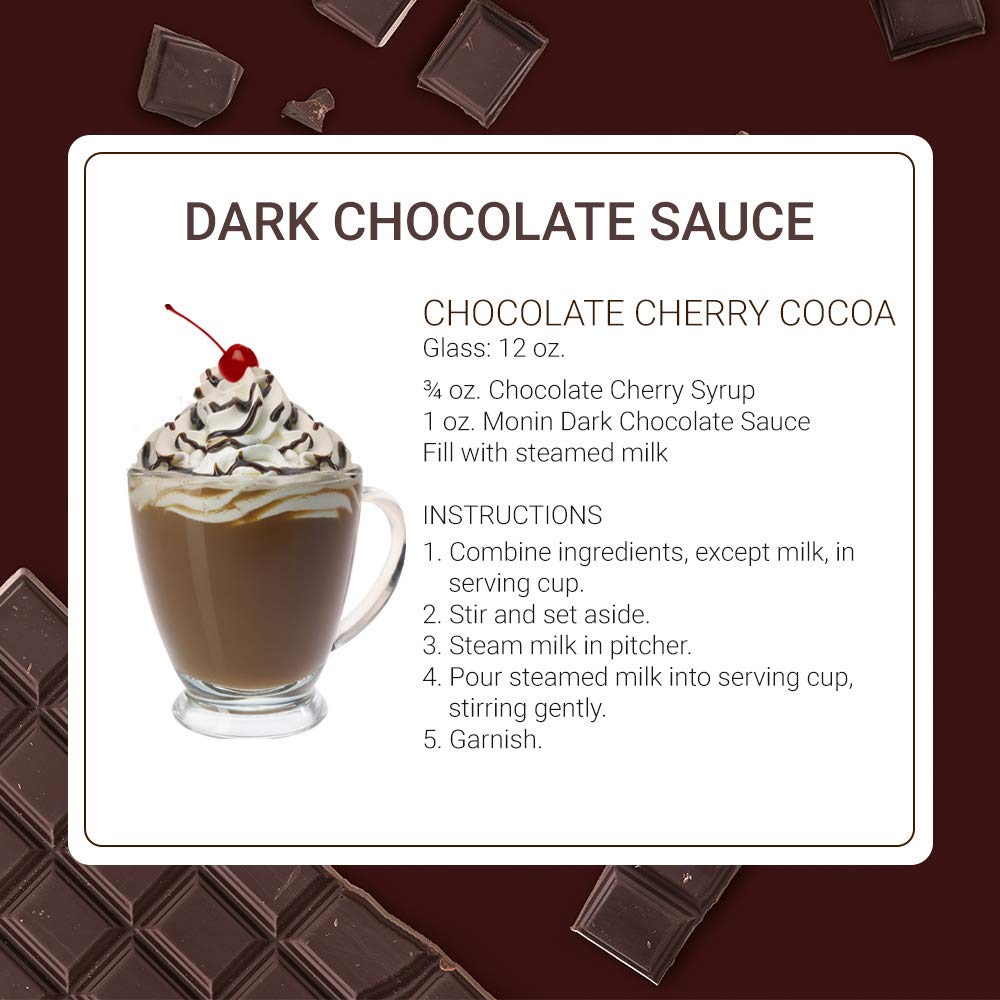 Monin - Gourmet Dark Chocolate Sauce, Velvety And Rich, Great For Desserts, Coffee, And Snacks, Gluten-Free, Non-Gmo (12 Ounce)