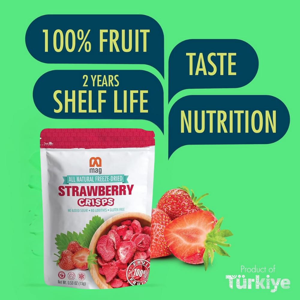 Mag Freeze Dried Strawberries Fruit Dehydrated Strawberry Slices No Sugar Added Healthy Snacks For Kids Kosher Fruits Chruncy Sc