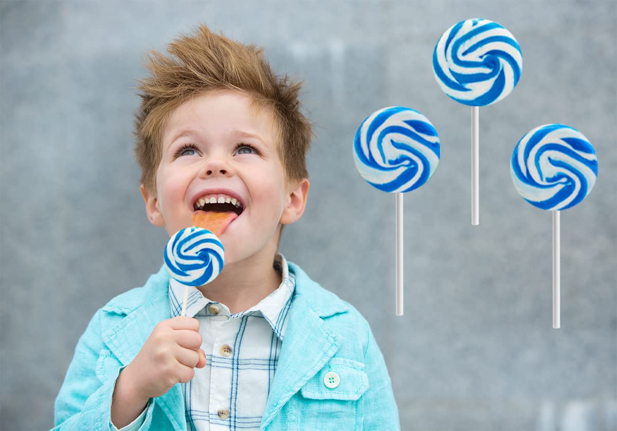 Fruidles Blue Swirl Lollipop Candy, Mixed Fruit Flavor, 12 Count, Individually Wrapped