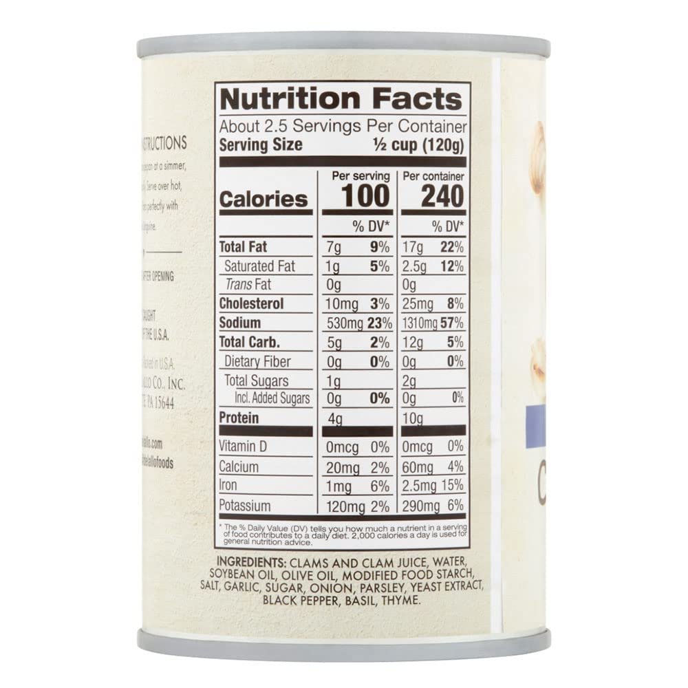 DeLallo White Clam Sauce, Made with Fresh Sea Clams, Authentic Italian Recipe with Olive Oil, Garlic & Herbs, No Preservatives,