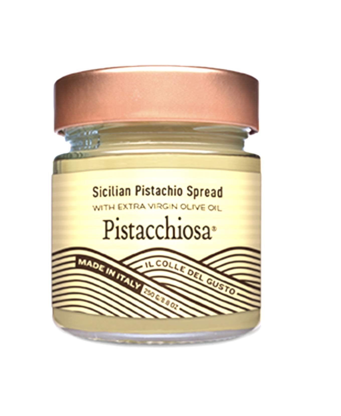 Il Colle Del Gusto Sicilian Pistachios Spread With Extra Virgin Olive Oil, Pistacchiosa, 8.1 Ounce