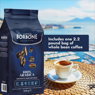 Caff Borbone Whole Bean Coffee, 100% Arabica, Medium Espresso Roast - Roasted And Freshly Packaged In Italy 2.2 Pound Bag