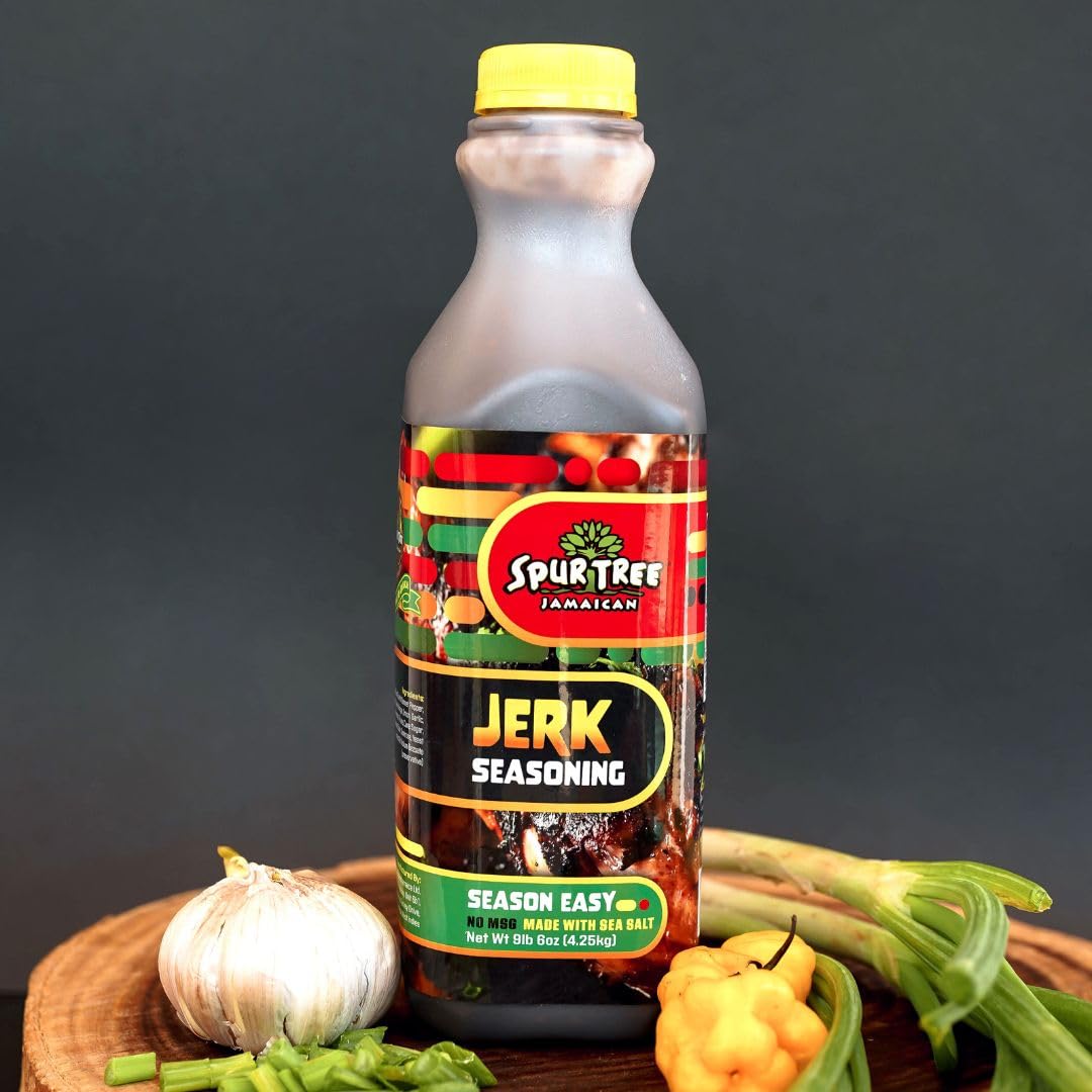 Spur Tree Jamaican Jerk Seasoning – Authentic 35 Oz Caribbean Jerk Sauce with All-Natural Ingredients for Flavorful Grilling and Cooking