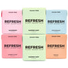 Refresh Gum Xylitol Natural Sugar Free Plastic Free Organic Ingredients Non GMO Peppermint Garden Mint Bubble Gum Peach & Raspberry Variety Pack 12 Pcs 6 Pack