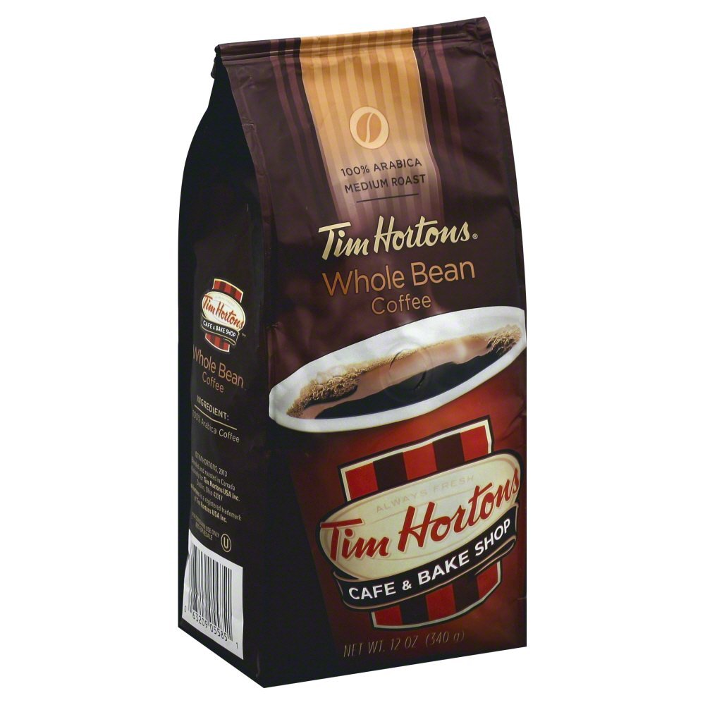 Tim Hortons Whole Bean Original Medium Roast Coffee Made with 100% Arabica Beans 12 Ounce Bag